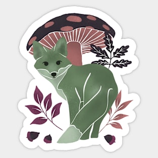 Forest autumn fox Sticker